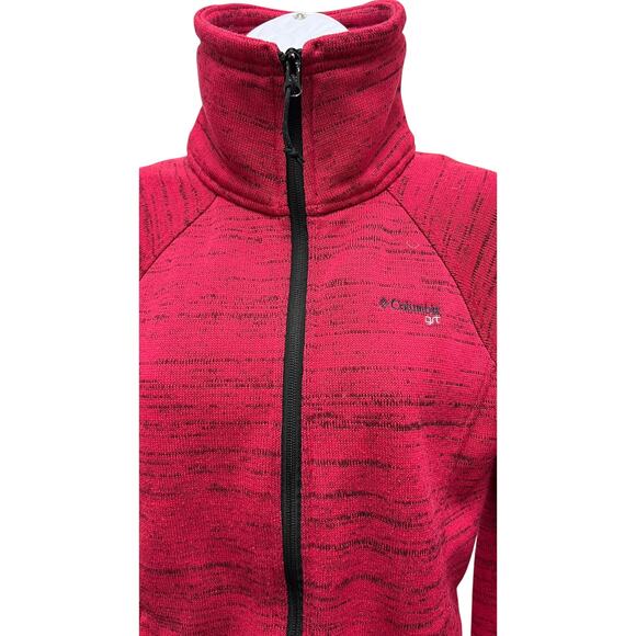 Columbia Jacket GRT Pink Black Warm Fitted Full Zip Athletic Womens Sz S - Picture 2 of 4